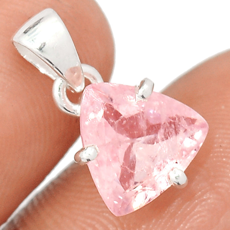 0.6" Claw - Morganite Faceted Pendants - MGNP547