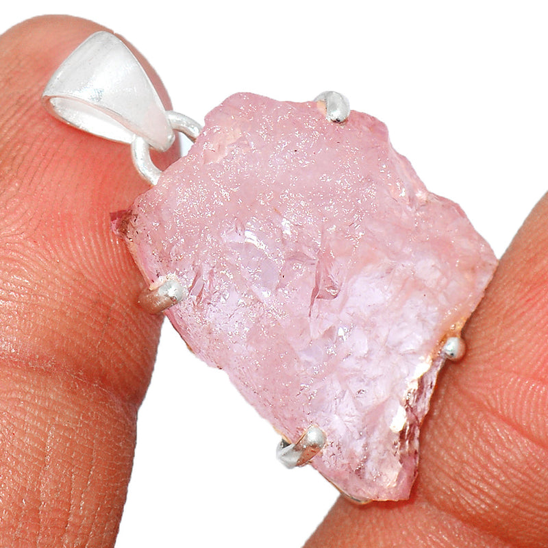 1.3" Claw - Morganite Rough Pendants - MGNP742