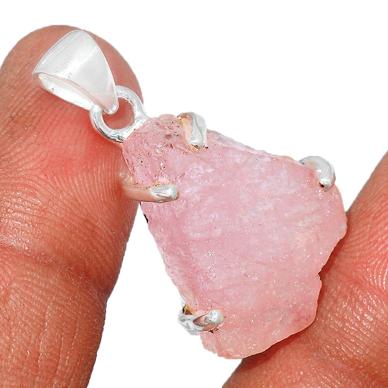 1.3" Claw - Morganite Rough Pendants - MGNP749