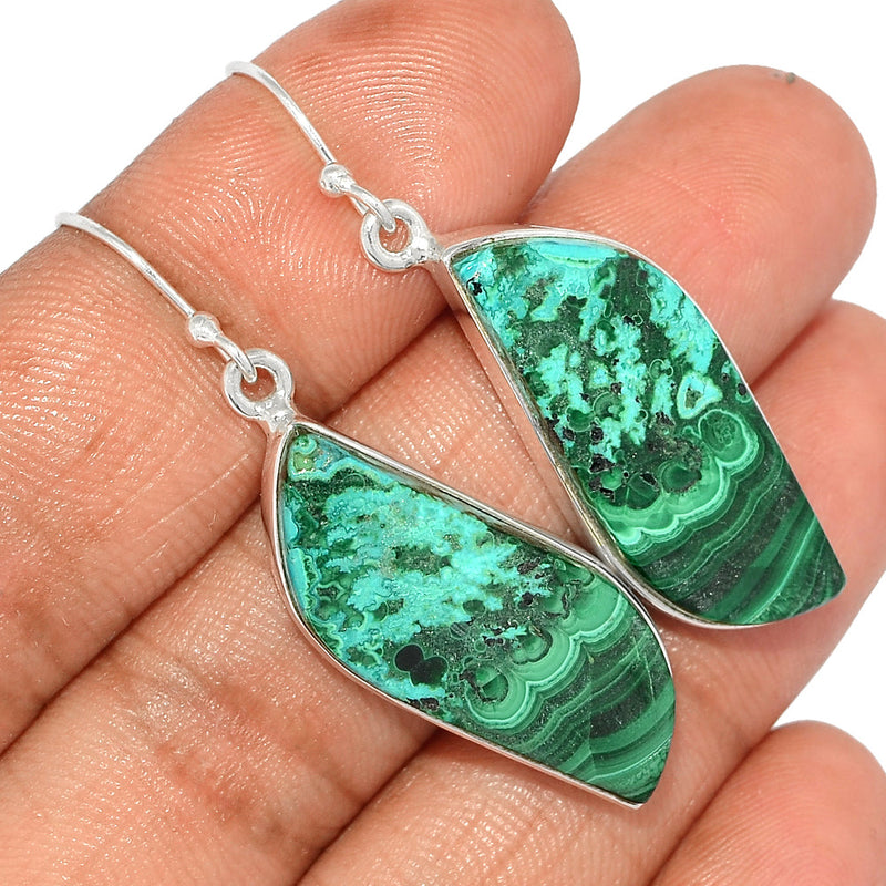 1.8" Malachite In Chrysocolla Earrings - MICE684