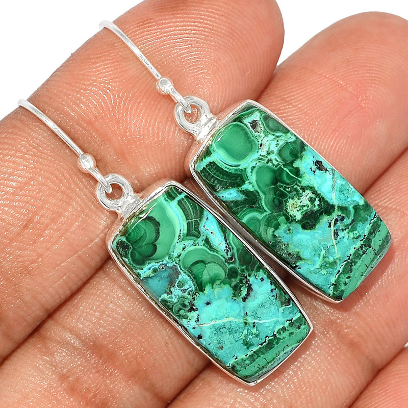 1.6" Malachite In Chrysocolla Earrings - MICE693