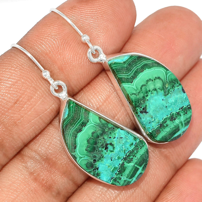 1.7" Malachite In Chrysocolla Earrings - MICE707