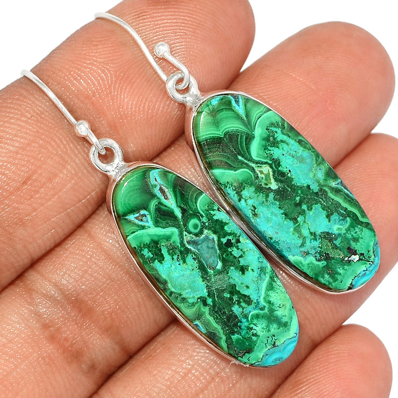 1.8" Malachite In Chrysocolla Earrings - MICE712