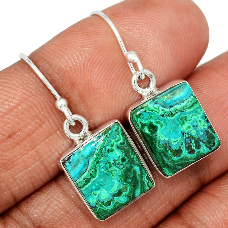 1.1" Malachite In Chrysocolla Earrings - MICE838