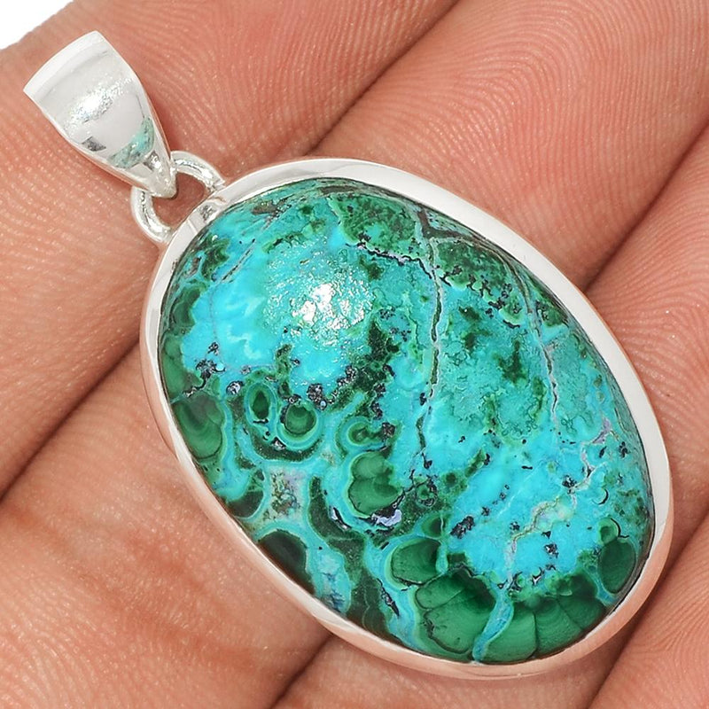 1.7" Malachite In Chrysocolla Pendants - MICP1546