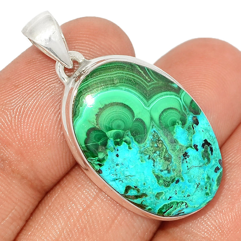 1.5" Malachite In Chrysocolla Pendants - MICP1763