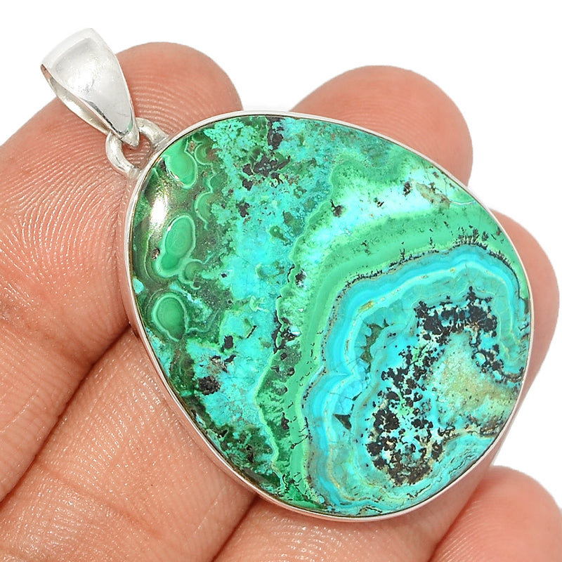 1.8" Malachite In Chrysocolla Pendants - MICP1772