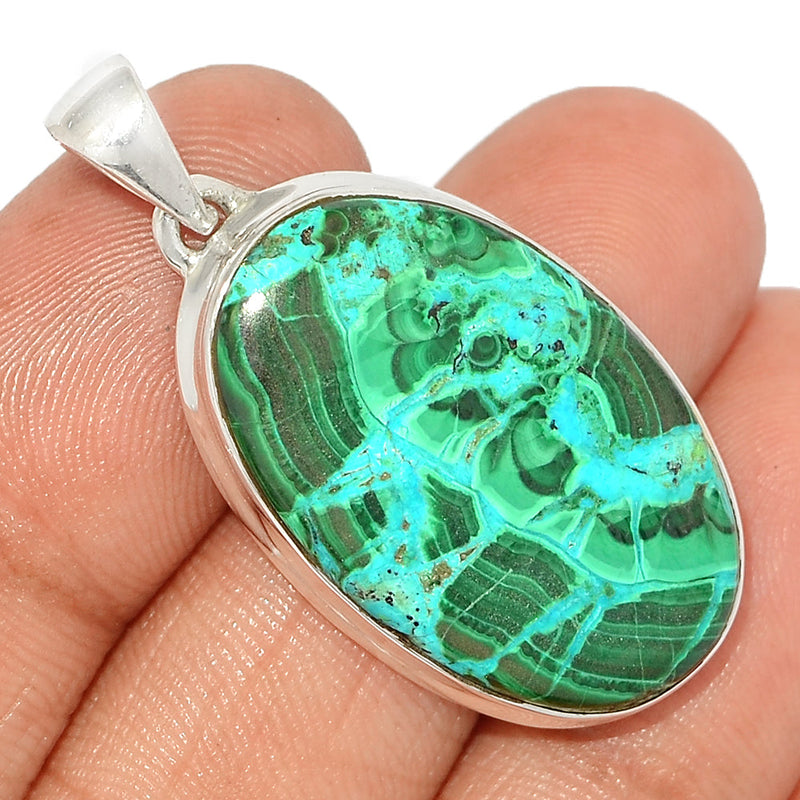 1.6" Malachite In Chrysocolla Pendants - MICP1778