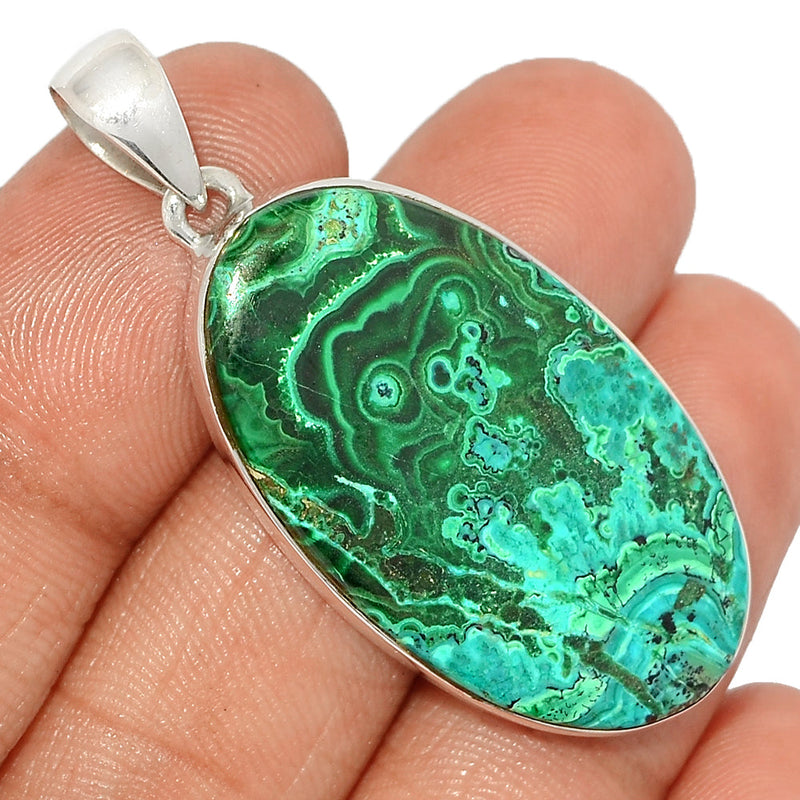 1.8" Malachite In Chrysocolla Pendants - MICP1789