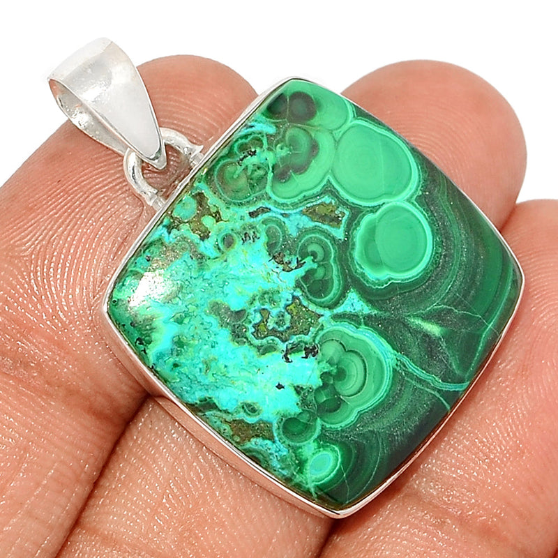 1.5" Malachite In Chrysocolla Pendants - MICP1834