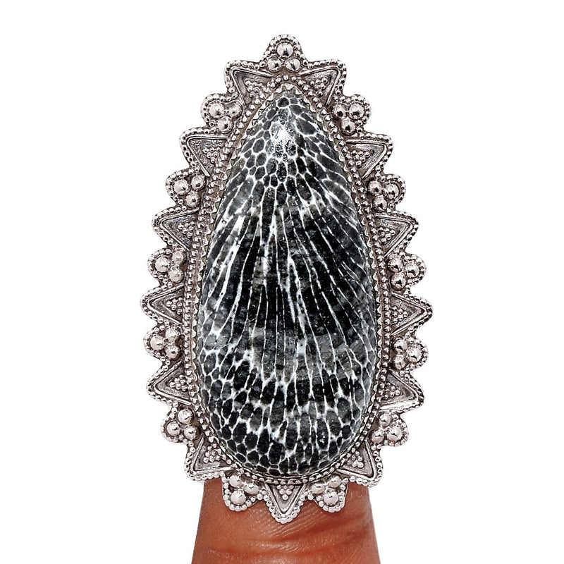 Jumbo - Black Coral Ring - MIXR561  Weight 29.6g