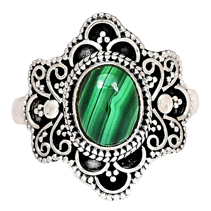7*9 MM - Fine Filigree - Malachite Ring - MLAR1775