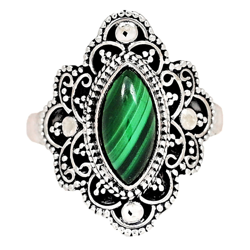 6*12 MM - Fine Filigree - Malachite Ring - MLAR1776