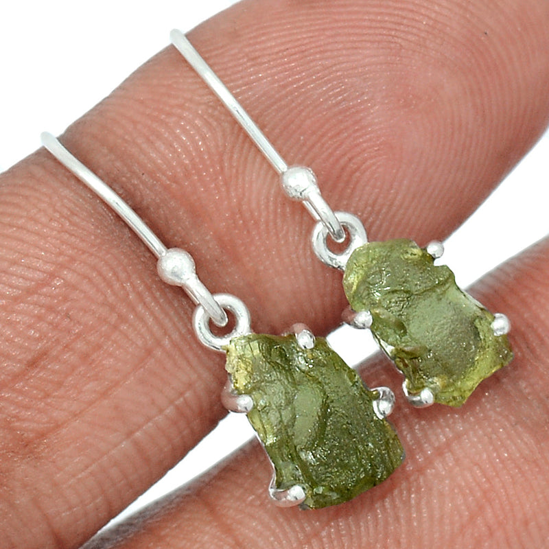 1.1" Claw - Moldavite Earrings - MLDE137