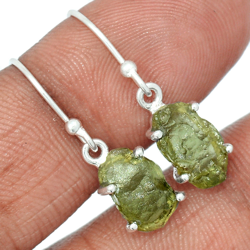 1.1" Claw - Moldavite Earrings - MLDE144