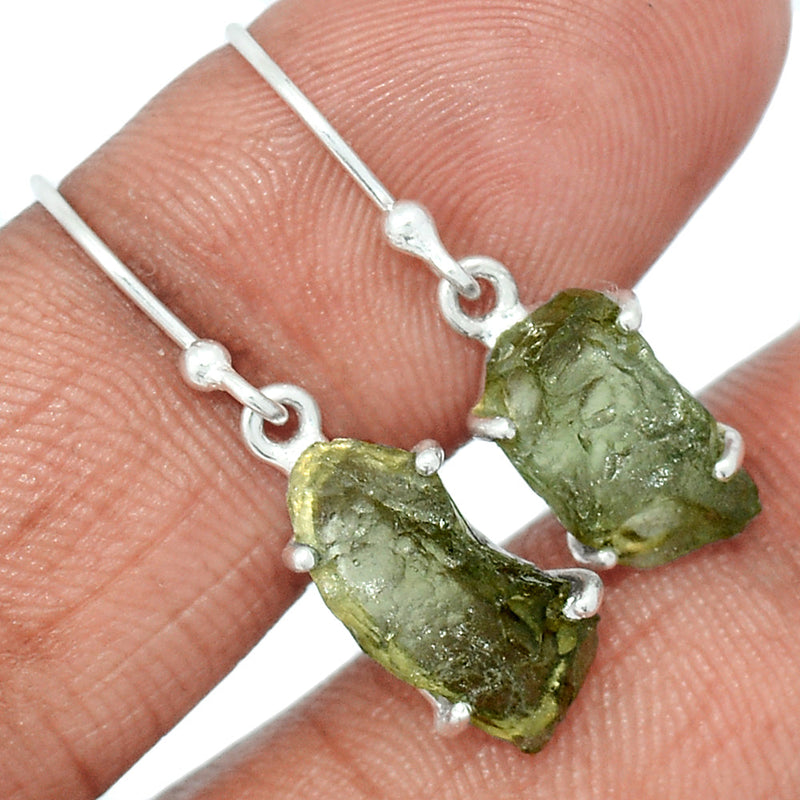 1.1" Claw - Moldavite Earrings - MLDE145