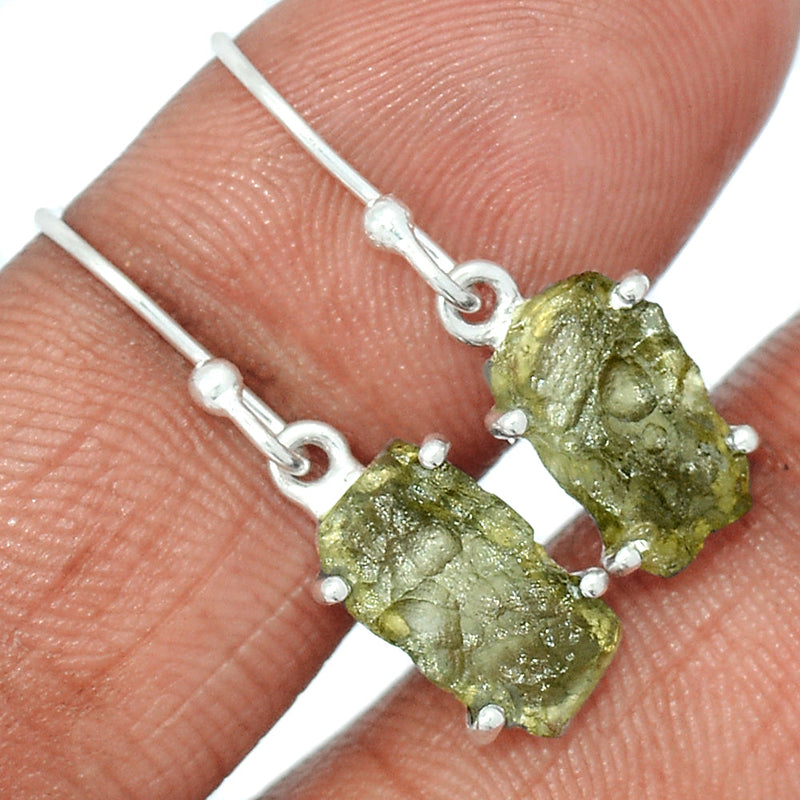 1.1" Claw - Moldavite Earrings - MLDE146