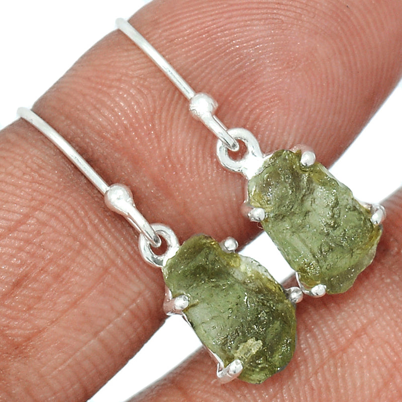 1.1" Claw - Moldavite Earrings - MLDE147