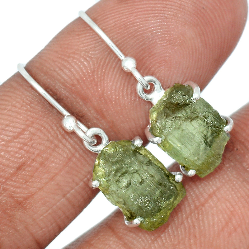 1.1" Claw - Moldavite Earrings - MLDE149