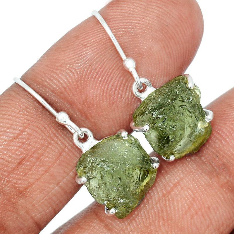 1.1" Claw - Moldavite Earrings - MLDE156