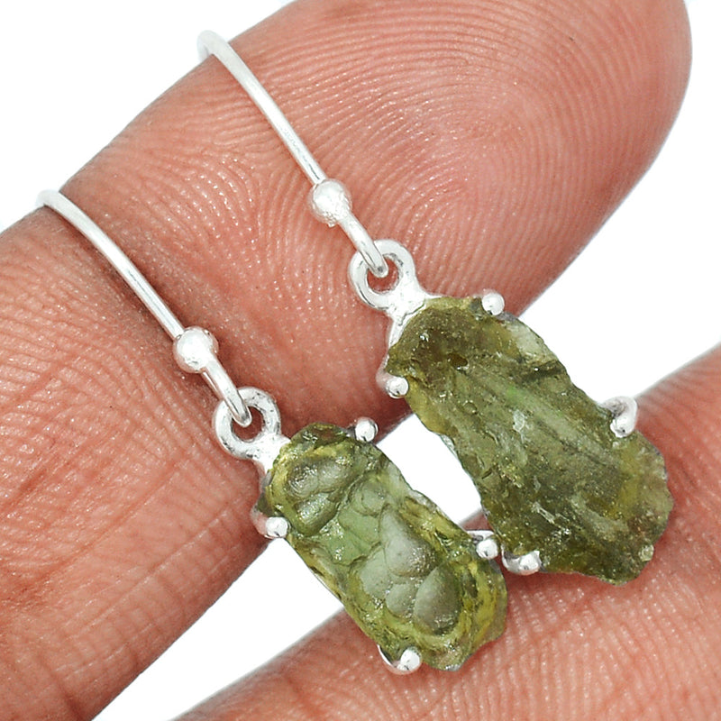 1.2" Claw - Moldavite Earrings - MLDE157