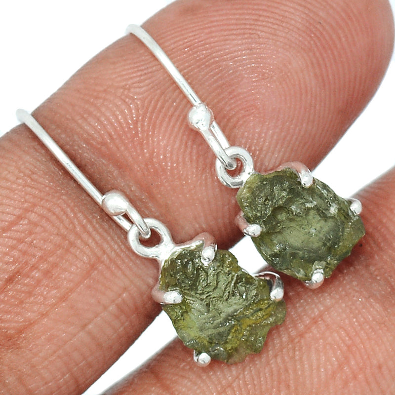 1.1" Claw - Moldavite Earrings - MLDE158