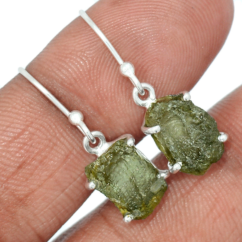 1.1" Claw - Moldavite Earrings - MLDE168