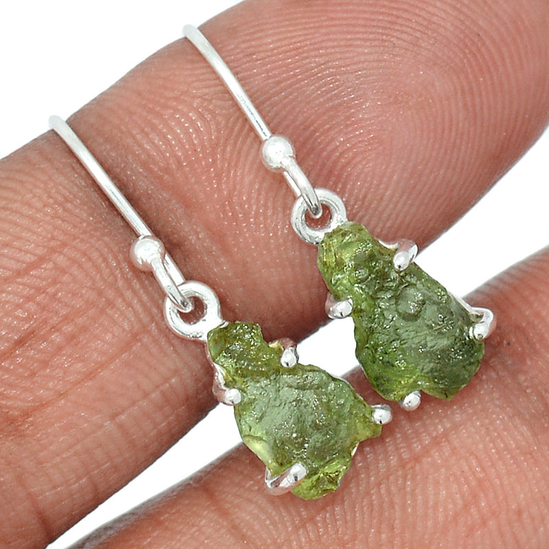 1.1" Claw - Moldavite Earrings - MLDE173