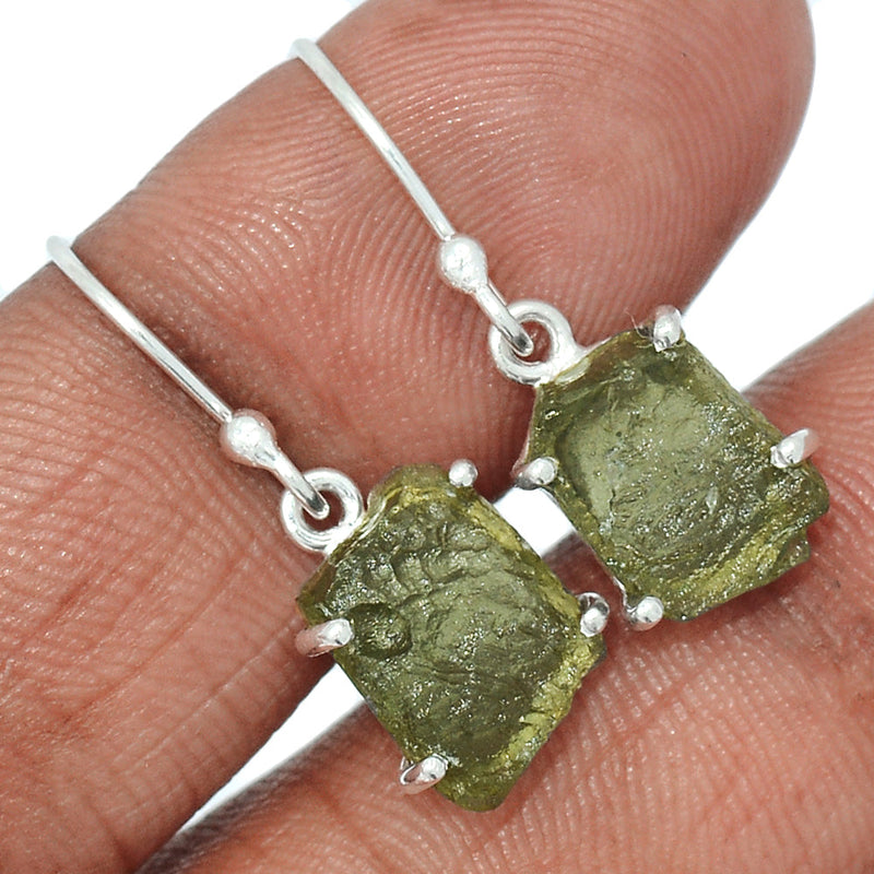 1.1" Claw - Moldavite Earrings - MLDE181