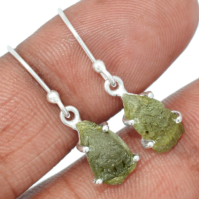 1.1" Claw - Moldavite Earrings - MLDE183