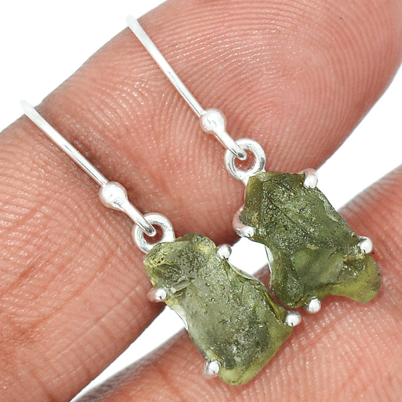 1.1" Claw - Moldavite Earrings - MLDE184