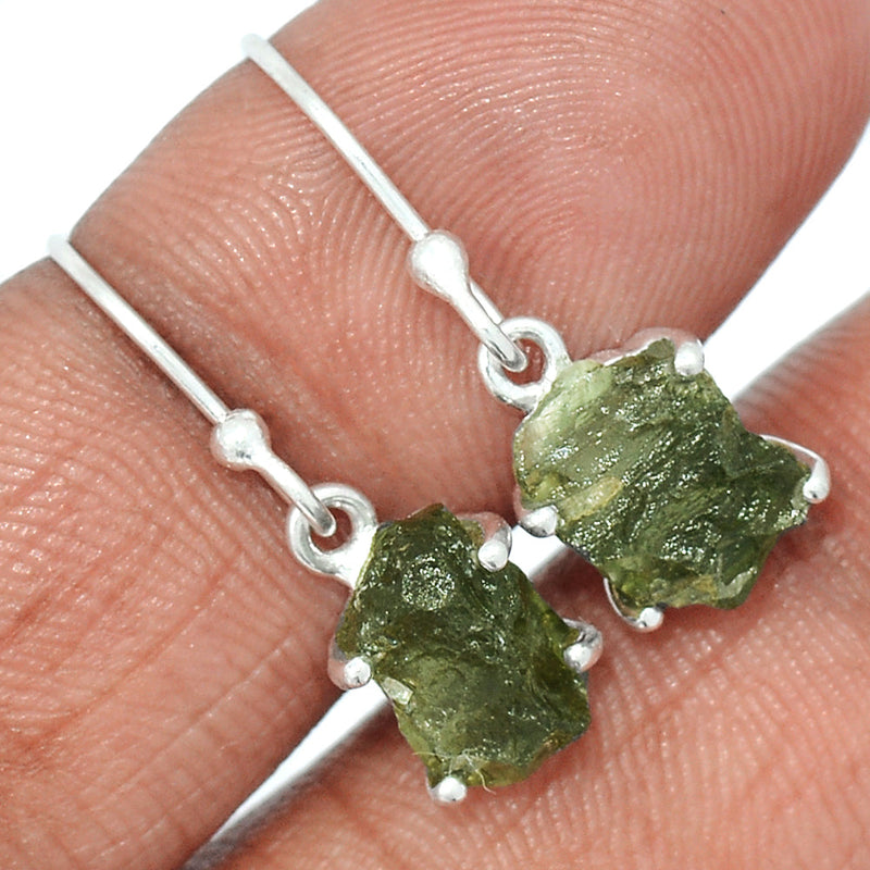 1.1" Claw - Moldavite Earrings - MLDE187