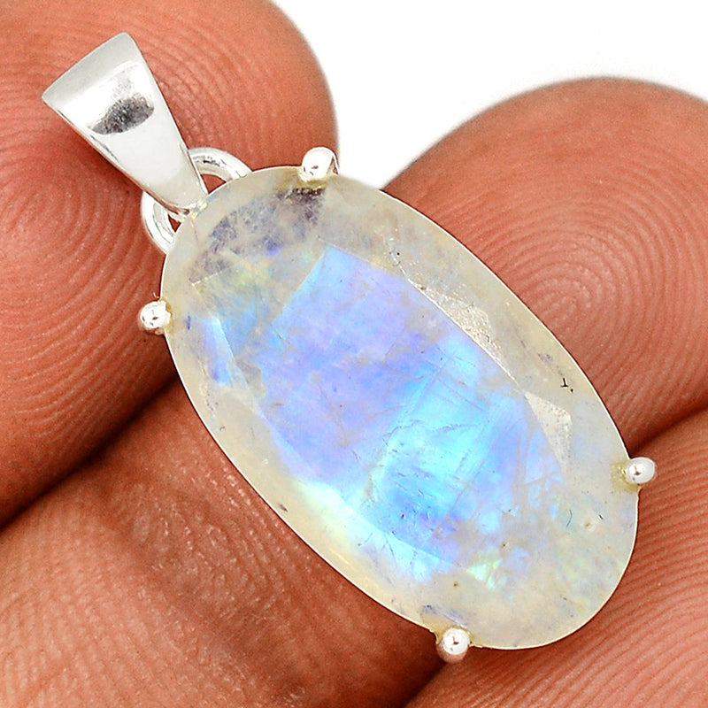 1.2" Claw - Moonstone Faceted Pendants - MNFP1692