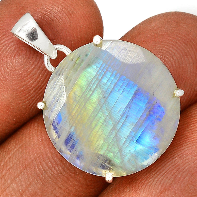 1.2" Claw - Moonstone Faceted Pendants - MNFP1693