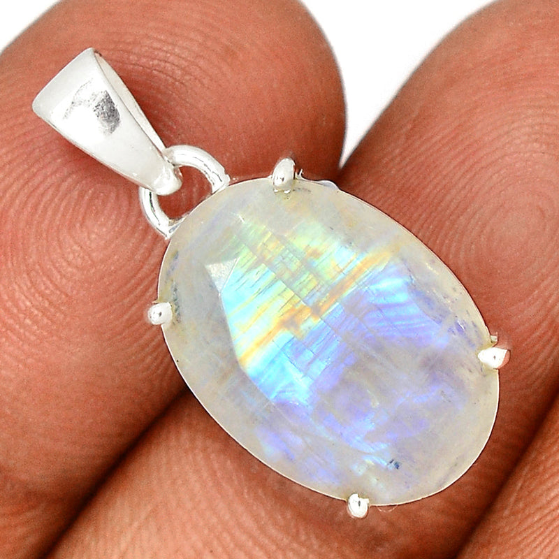 1.1" Claw - Moonstone Faceted Pendants - MNFP1696