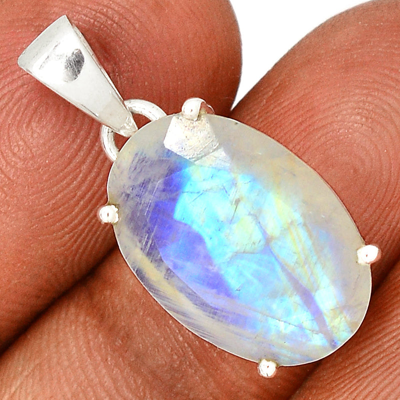 1.1" Claw - Moonstone Faceted Pendants - MNFP1697