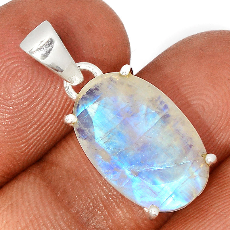 1.1" Claw - Moonstone Faceted Pendants - MNFP1709