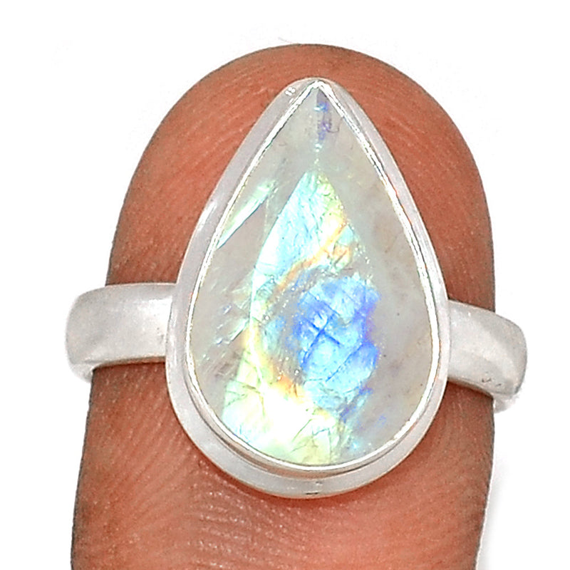 Rainbow Moonstone Faceted Ring - MNFR1325