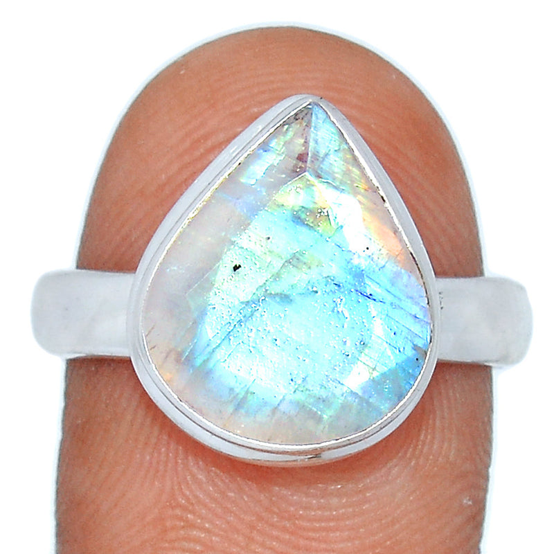 Rainbow Moonstone Faceted Ring - MNFR1380