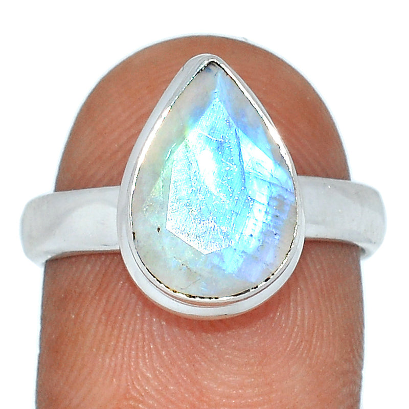 Rainbow Moonstone Faceted Ring - MNFR1411