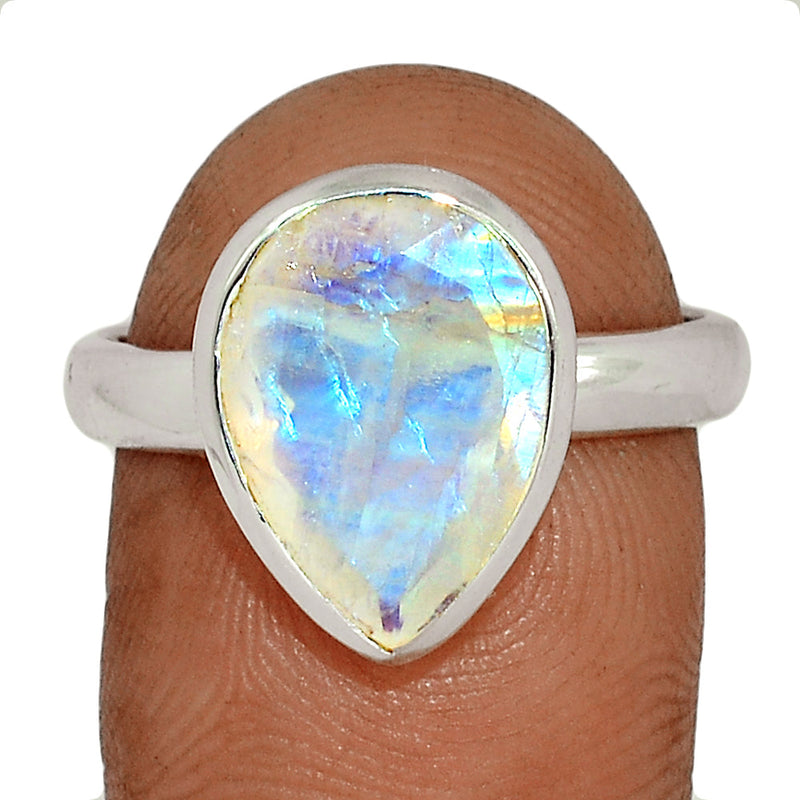 Rainbow Moonstone Faceted Ring - MNFR1443