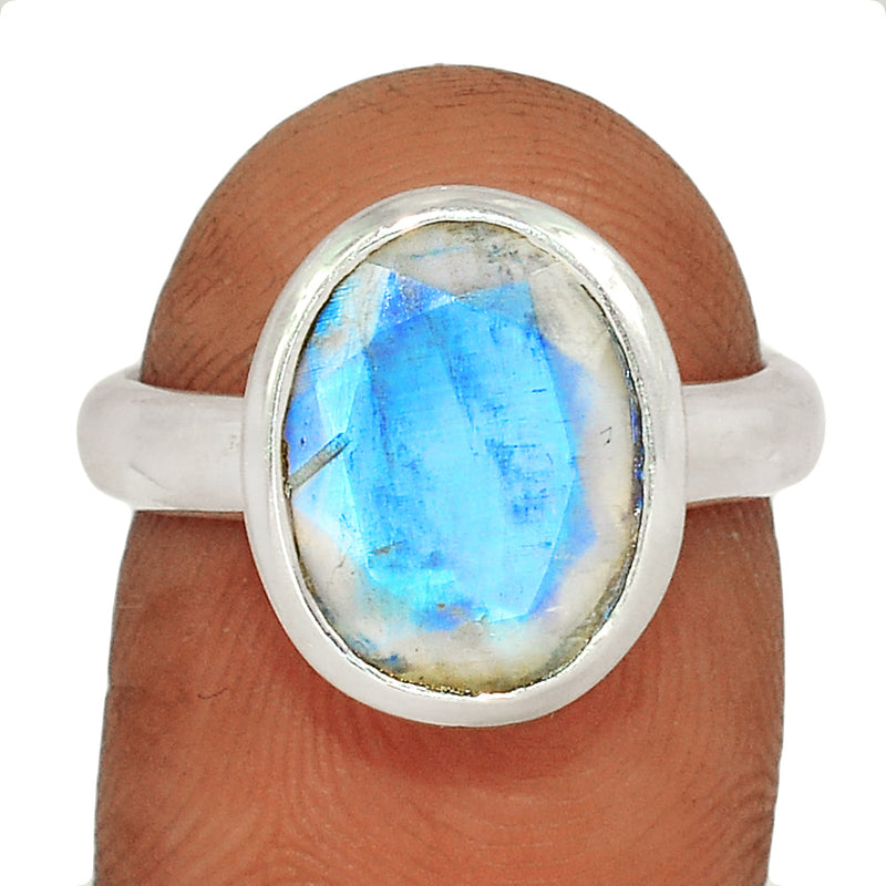 Rainbow Moonstone Faceted Ring - MNFR1457