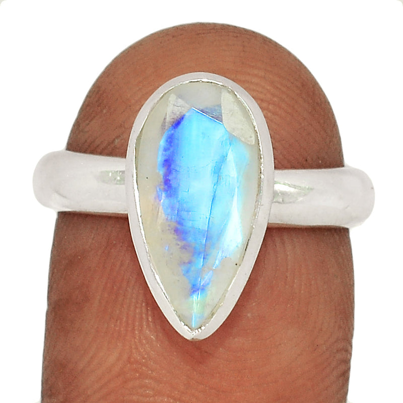 Rainbow Moonstone Faceted Ring - MNFR1473