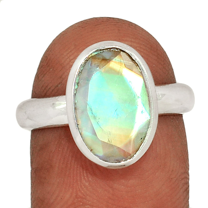 Rainbow Moonstone Faceted Ring - MNFR1487