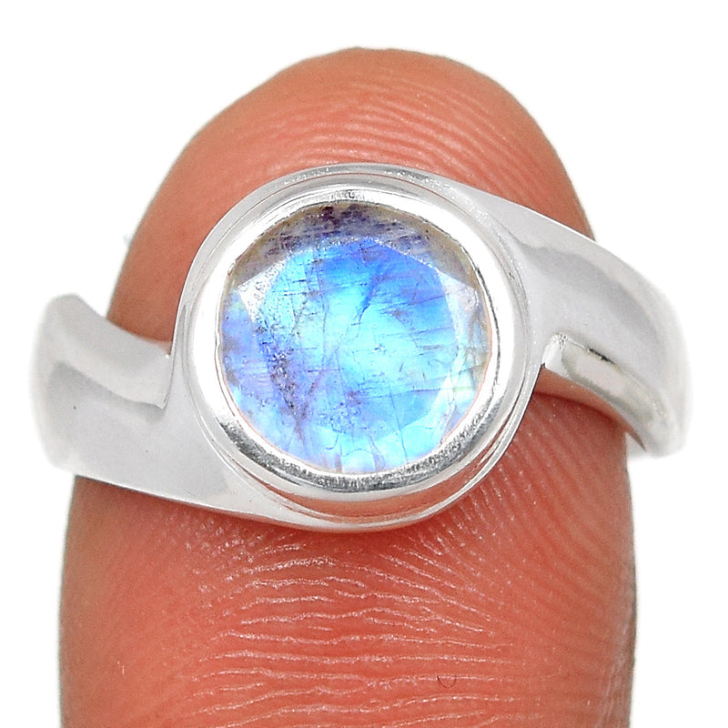 Solid - Rainbow Moonstone Faceted Ring - MNFR1522