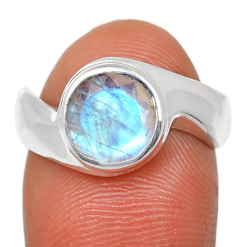 Solid - Rainbow Moonstone Faceted Ring - MNFR1524