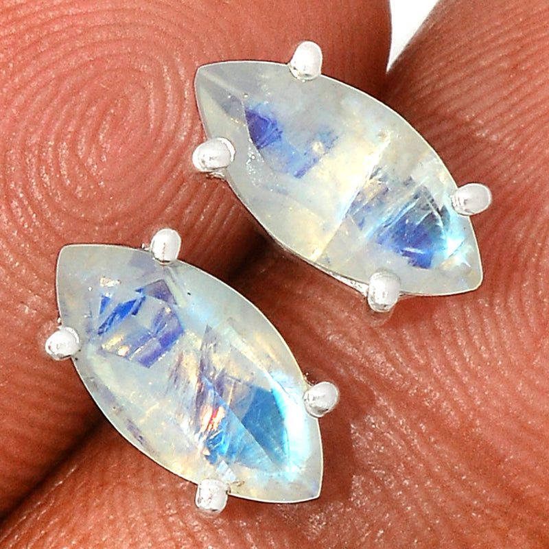 Moonstone Faceted Studs - MNFS180