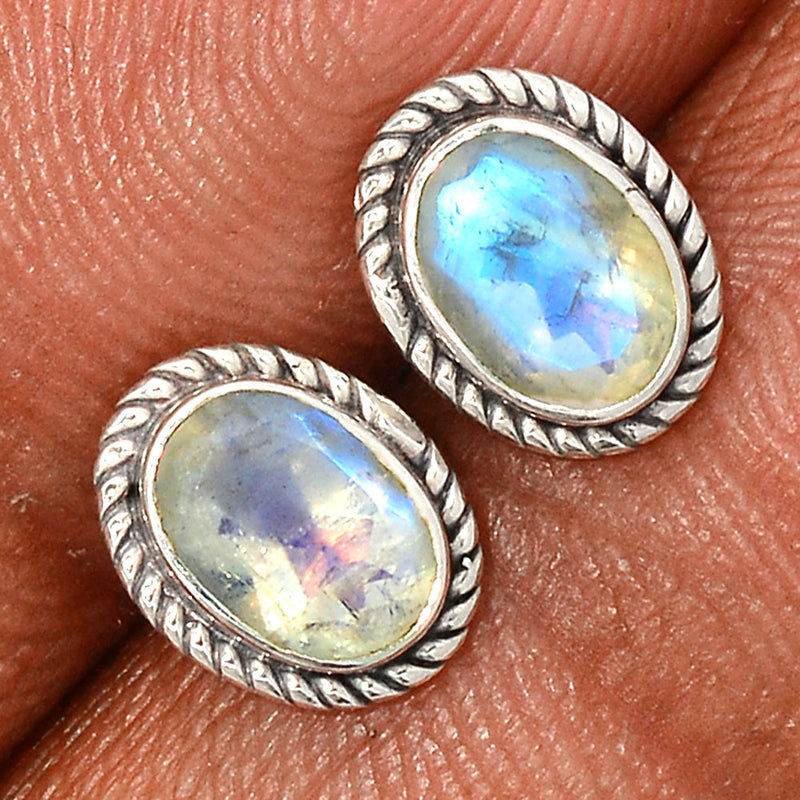 Moonstone Faceted Studs - MNFS185