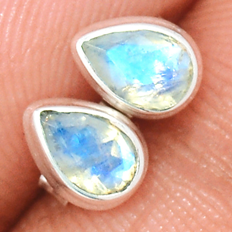 Moonstone Faceted Studs - MNFS191