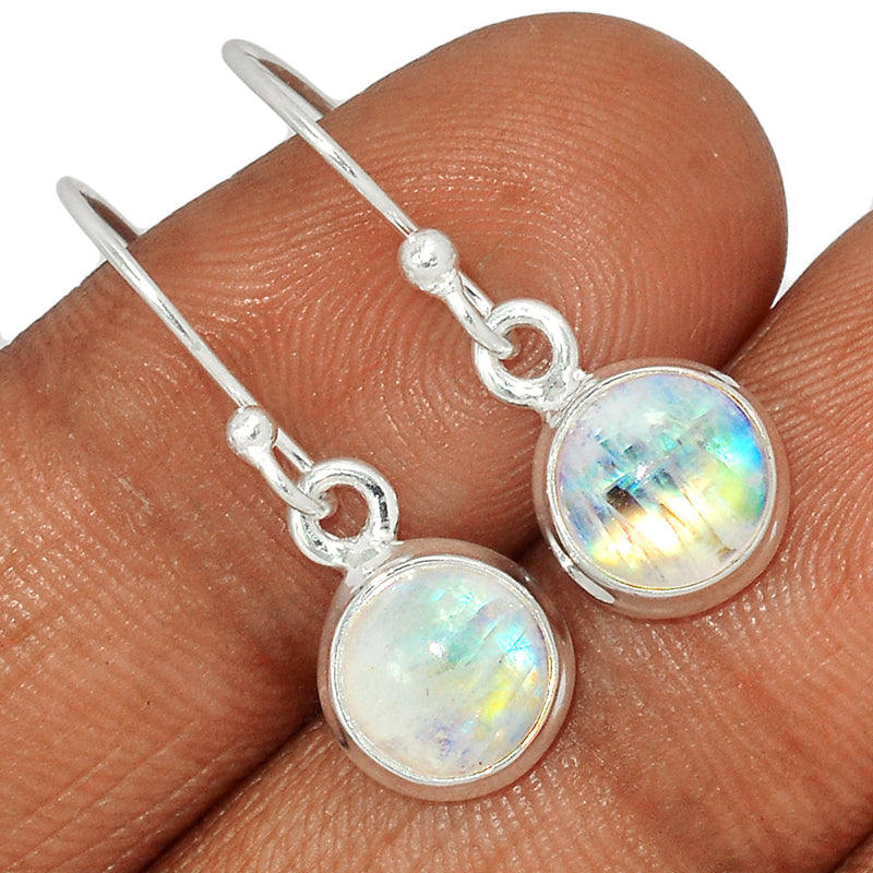 1.1" Rainbow Moonstone Earrings - MONE3175